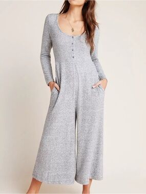 Anthropologie Marisa Hacci Sleep Jumpsuit Soft Minimal Lounge Boho Casual S